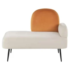 ARCEY - Chaise longue - Wit/Oranje - Fluweel
