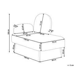 ARCEY - Chaise longue - Wit - Fluweel
