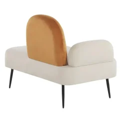 ARCEY - Chaise longue - Wit - Fluweel