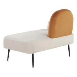 ARCEY - Chaise longue - Wit - Fluweel