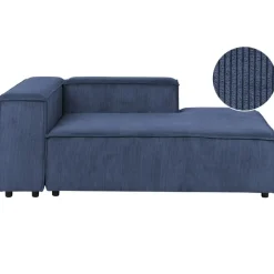 ARDAL - Chaise longue - Donkerblauw - Linkszijdig - Corduroy