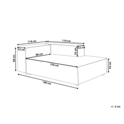 ARDAL - Chaise longue - Donkerblauw - Linkszijdig - Corduroy