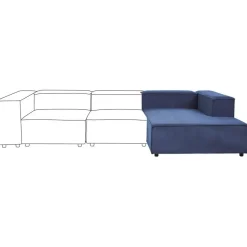 ARDAL - Chaise longue - Donkerblauw - Linkszijdig - Corduroy