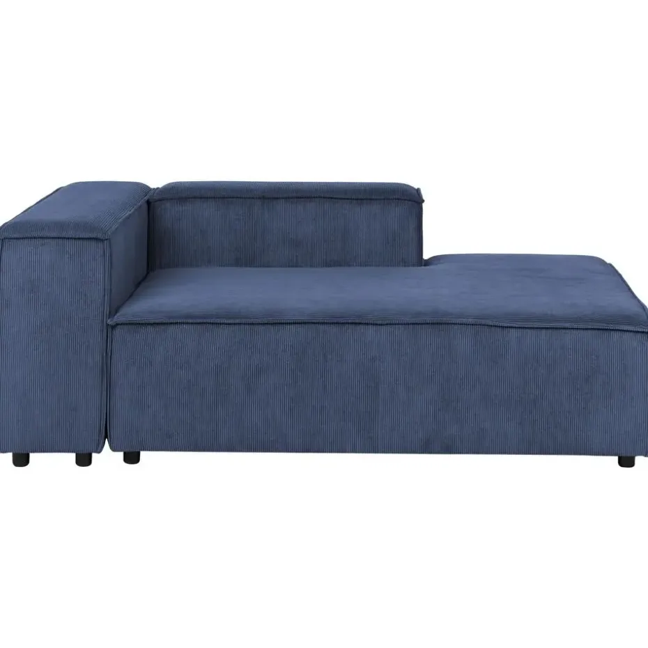 ARDAL - Chaise longue - Donkerblauw - Linkszijdig - Corduroy