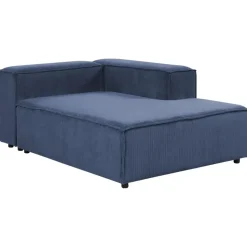 ARDAL - Chaise longue - Donkerblauw - Linkszijdig - Corduroy