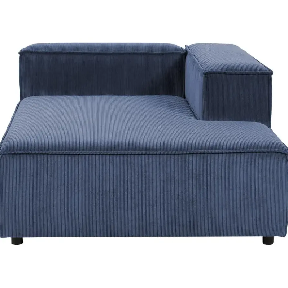 ARDAL - Chaise longue - Donkerblauw - Linkszijdig - Corduroy