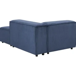 ARDAL - Chaise longue - Donkerblauw - Linkszijdig - Corduroy
