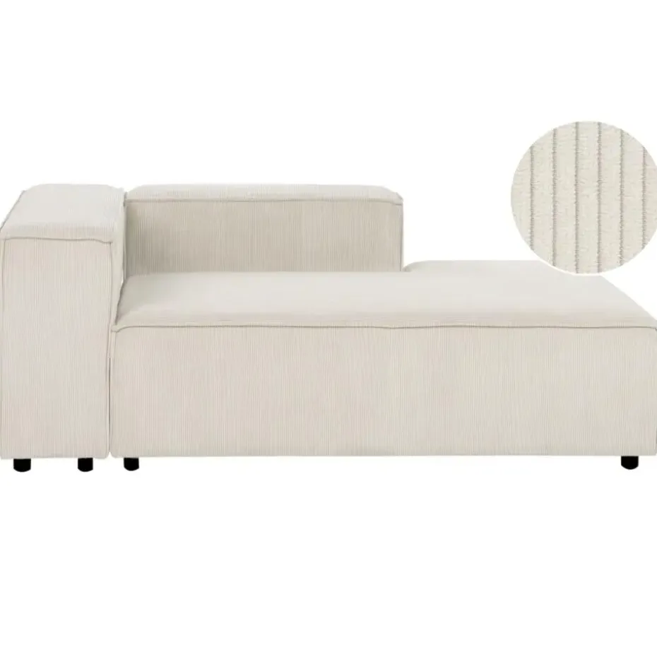 ARDAL - Chaise longue - Off-white - Linkszijdig - Corduroy