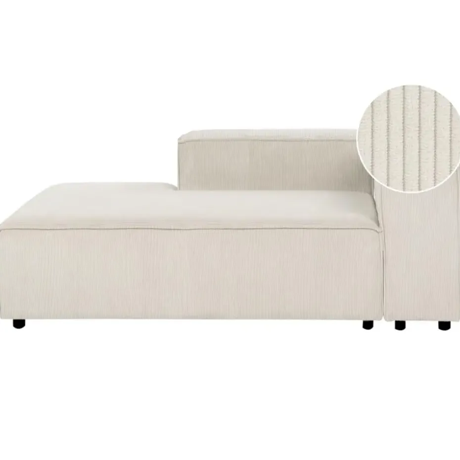 ARDAL - Chaise longue - Off-white - Rechtszijdig - Corduroy