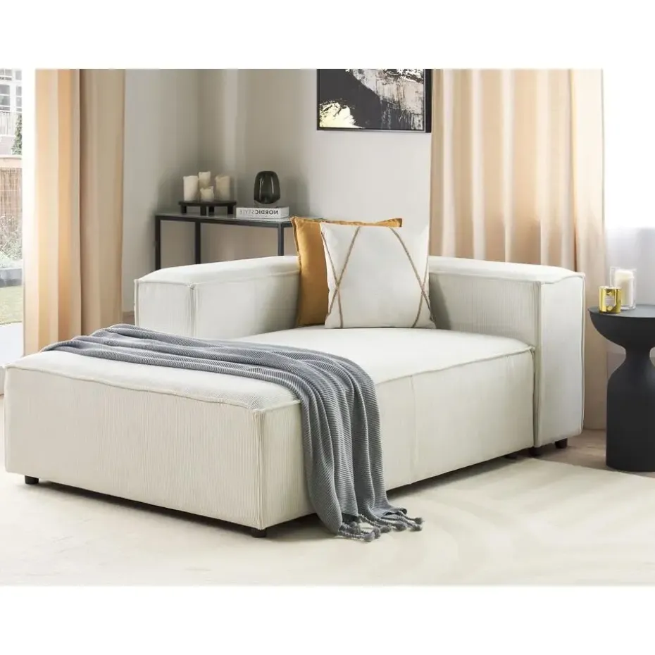 ARDAL - Chaise longue - Off-white - Rechtszijdig - Corduroy