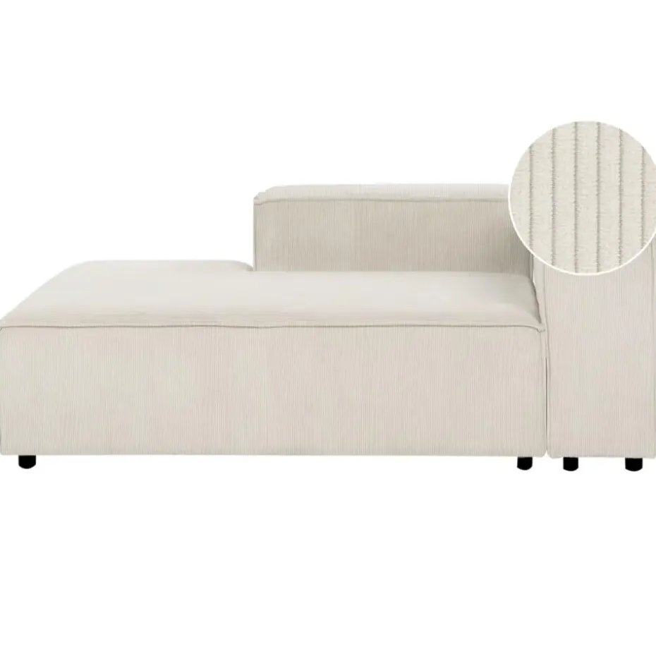 ARDAL - Chaise longue - Off-white - Rechtszijdig - Corduroy