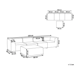 AREZZO - Tuinbank voor 4 - Lichtgrijs - Polyester