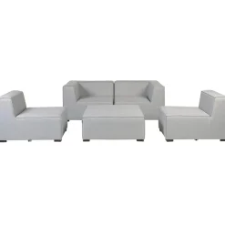 AREZZO - Tuinbank voor 4 - Lichtgrijs - Polyester