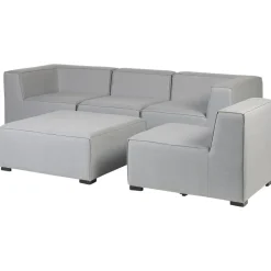 AREZZO - Tuinbank voor 4 - Lichtgrijs - Polyester