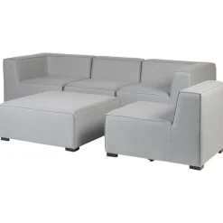 AREZZO - Tuinbank voor 4 - Lichtgrijs - Polyester