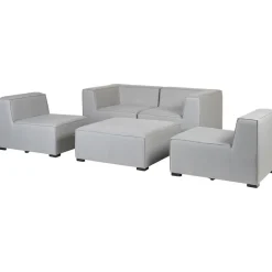 AREZZO - Tuinbank voor 4 - Lichtgrijs - Polyester