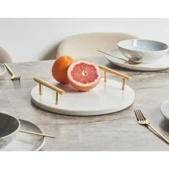 ARGOS - Decoratief dienblad - Wit - Marmer