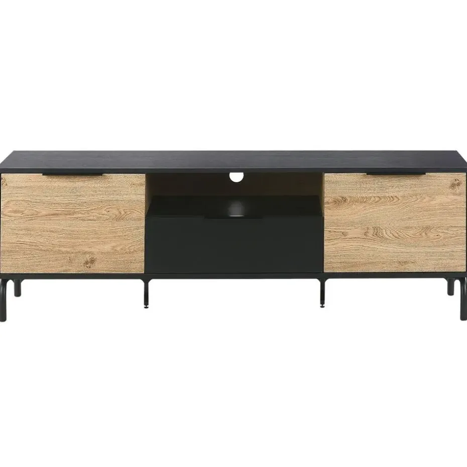 ARKLEY - TV-meubel - Zwart - Vezelplaat