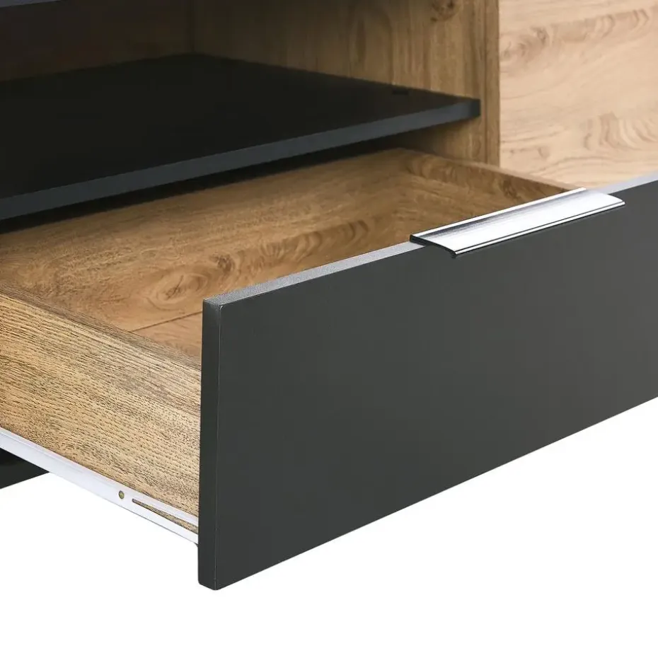 ARKLEY - TV-meubel - Zwart - Vezelplaat