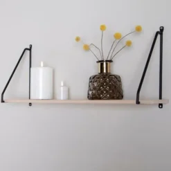 Arnhem Shelf - plank met zwart frame en een naturel houten plank