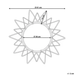 AROEK - Wandspiegel - Zwart - Rotan