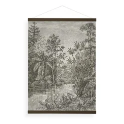 Art for the Home Hangende Poster Linnen 80x60cm - Jungle Sepia