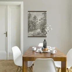 Art for the Home Hangende Poster Linnen 80x60cm - Jungle Sepia