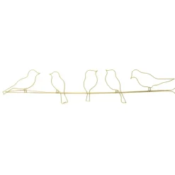 Art for the Home Metal Art Vogels op draad goud 60x12,5cm