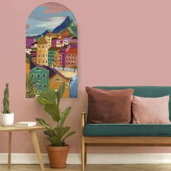 Art voor de Home Canvas Boogvormig Kleuren aan de Italiaanse Kust