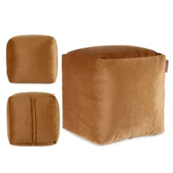 Arte Regal Poef - fluweel - bruin - 30 x 30 cm - vierkant