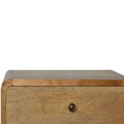 Artisan Furniture Massief Houten Gebogen Eiken Nachtkastje