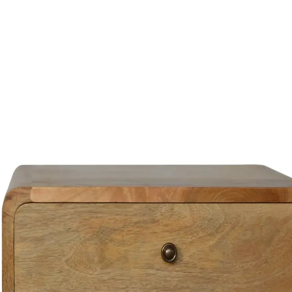 Artisan Furniture Massief Houten Gebogen Eiken Nachtkastje