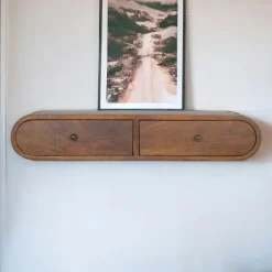 Artisan Furniture Solid hout Drijvende Kastanje Londen Sidetable