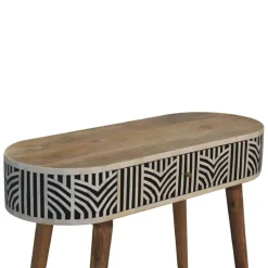 Artisan Furniture Solid hout Edessa Sidetable Tafel met Bone Inlay