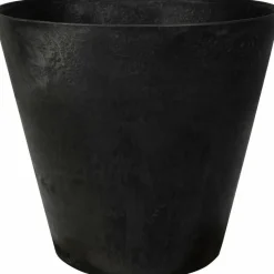 Artstone Bloempot Claire - zwart - 43x39 cm - met drainagesysteem
