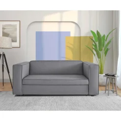 Asmund - Slaapbank 2-zits in grijze linnenoptik