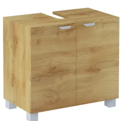 Atlas - Wastafelonderkast 60 cm met 2 deuren in eikenoptik