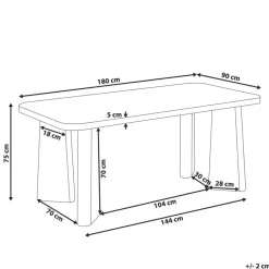 ATLIN - Eettafel - Zwart - 180 x 90 cm - MDF