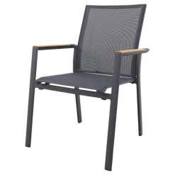 Atmos stapelbare tuinstoel - Antraciet/Teak