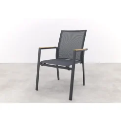 Atmos stapelbare tuinstoel - Antraciet/Teak