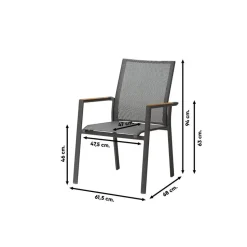 Atmos stapelbare tuinstoel - Antraciet/Teak