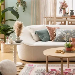 Atmosphera Bijzettafel/salontafel Alexa - ivoor - MDF hout - rond