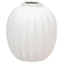 Atmosphera Bloemenvaas - creme wit - kunststeen - D39 x H44 cm