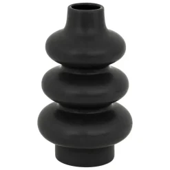 Atmosphera Bloemenvaas Montagne - zwart - dolomiet - D15 x H25 cm