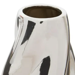 Atmosphera Bloemenvaas Silver Sky - zilver - keramiek - H28 cm