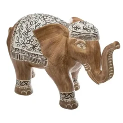 Atmosphera Olifanten dierenbeeldje - bruin - 15,8 x 8 x 11,5 cm