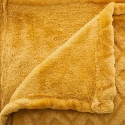 Atmosphera Plaid/bankdeken Monnet - okergeel - 180 x 230 cm