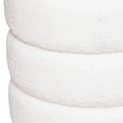 Atmosphera Poef om te zitten - hout/stof - wit - 40 x 40 cm