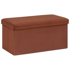 Atmosphera Poef/hocker - Opvouwbaar - bordeaux rood - 76 x 38 x 38 cm