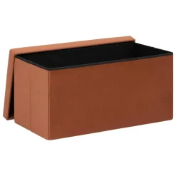 Atmosphera Poef/hocker - Opvouwbaar - bordeaux rood - 76 x 38 x 38 cm